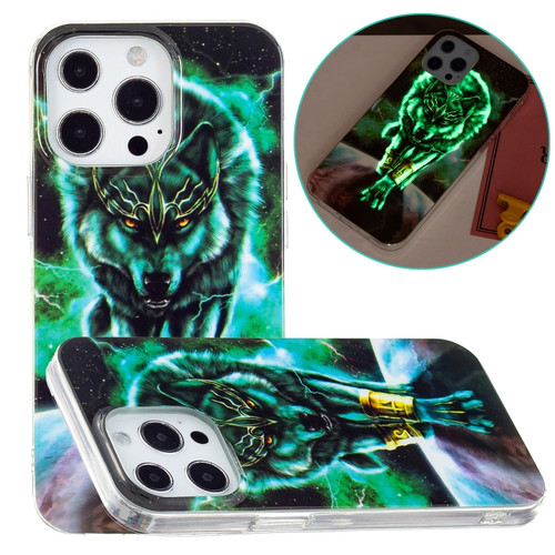 Electroplating Soft TPU Phone Case for iPhone 15 Pro Max - Fierce Wolf