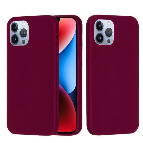 Solid Color Silicone Phone Case for iPhone 15 Pro Max - Violet