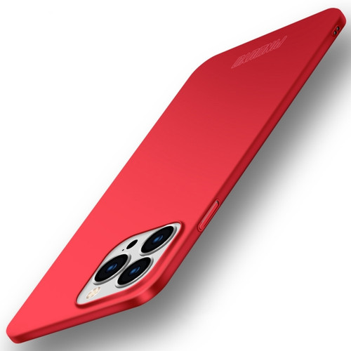 PINWUYO Micro-Frosted PC Ultra-thin Hard Phone Case with Magsafe Magnetic Ring for iPhone 15 Pro - Red