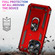 Shockproof TPU + PC Phone Case with Holder for iPhone 15 Pro - Red