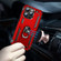 Shockproof TPU + PC Phone Case with Holder for iPhone 15 Pro - Red