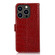 Crocodile Top Layer Cowhide Leather Phone Case for iPhone 15 Pro - Red