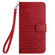 Rhombic Texture Leather Phone Case with Lanyard for iPhone 15 Pro - Red