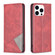 Rhombus Texture Magnetic Leather Phone Case for iPhone 15 Pro - Red