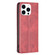 Rhombus Texture Magnetic Leather Phone Case for iPhone 15 Pro - Red