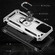 Shockproof TPU + PC Phone Case with Holder for iPhone 15 Pro - Silver