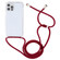 Transparent Acrylic Airbag Shockproof Phone Protective Case with Lanyard for iPhone 15 Pro - Claret