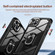 TPU + PC Lens Protection Phone Case with Ring Holder for iPhone 15 - Black