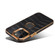 Denior Crocodile Texture Genuine Leather Electroplating Phone Case for iPhone 15 - Black