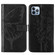 Embossed Butterfly Leather Phone Case for iPhone 15 - Black