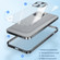 Metal Frame Frosted PC Shockproof Phone Case for iPhone 15 - Ocean Blue