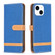 Color Block Denim Texture Leather Phone Case for iPhone 15 - Royal Blue