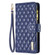 Diamond Lattice Zipper Wallet Leather Flip Phone Case for iPhone 15 - Blue