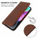 Magnetic Closure Leather Phone Case for iPhone 15 - Brown