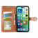 Retro Solid Color Buckle Leather Phone Case for iPhone 15 - Brown