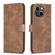 Plaid Embossed Leather Phone Case for iPhone 15 - Brown