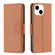 Litchi Texture Pure Color Flip Leather Phone Case for iPhone 15 - Brown