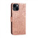 Lace Flower Embossing Flip Leather Phone Case for iPhone 15 - Rose Gold