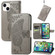 Butterfly Love Flower Embossed Leather Phone Case for iPhone 15 - Gray