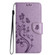 Butterfly Flower Pattern Flip Leather Phone Case for iPhone 15 - Light Purple