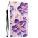 Colored Drawing Leather Phone Case for iPhone 15 - Purple Flower