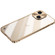 Metal Frame Frosted PC Shockproof Phone Case for iPhone 15 - Gold