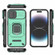 Sliding Camshield TPU + PC Shockproof Phone Case with Holder for iPhone 15 - Green