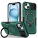 Sliding Camshield Magsafe Holder TPU Hybrid PC Phone Case for iPhone 15 - Deep Green