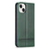 AZNS Magnetic Calf Texture Leather Phone Case for iPhone 15 - Dark Green