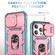 Pro Max Sliding Camshield Holder Phone Case for iPhone 15 - Pink+Green