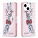 Colored Drawing Pattern Leather Phone Case for iPhone 15 - Giraffe