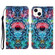 3D Colored Drawing Flip Leather Phone Case for iPhone 15 - Mandala