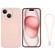 Silicone Phone Case with Wrist Strap for iPhone 15 - Pink