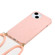 Wheat Straw Material + TPU Phone Case with Lanyard for iPhone 15 - Pink