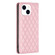 Diamond Lattice Magnetic Leather Flip Phone Case for iPhone 15 - Pink