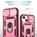 Plus Sliding Camshield Holder Phone Case for iPhone 15 - Pink+Rose Red