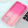 Gradient Starry Silicone Phone Case with Lens Film for iPhone 15 - Pink Red