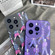 Liquid Silicone Pedestrians Pattern Phone Case for iPhone 15 - Purple