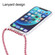 Transparent Acrylic Airbag Shockproof Phone Protective Case with Lanyard for iPhone 15 - Rose Purple