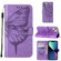 Embossed Butterfly Leather Phone Case for iPhone 15 - Light Purple