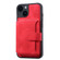 Skin Feel Dream RFID Anti-theft PU Card Bag Phone Case for iPhone 15 - Red