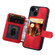 Skin Feel Dream RFID Anti-theft PU Card Bag Phone Case for iPhone 15 - Red