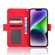 Skin Feel Calf Texture Card Slots Leather Phone Case for iPhone 15 - Red