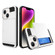 Multifunction Armor Slide Card Slot Phone Case for iPhone 15 - White