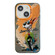 Animal Pattern Oil Painting Series PC + TPU Phone Case for iPhone 15 - Bicycle Dog