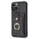 BF27 Metal Ring Card Bag Holder Phone Case for iPhone 15 Plus - Black