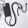 Crossbody Lanyard Elastic Silicone Card Holder Phone Case for iPhone 15 Plus - Black