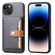 Calfskin Card Slot TPU + PU Phone Case for iPhone 15 Plus - Black