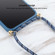 Wheat Straw TPU Shockproof Phone Case with Neck Lanyard for iPhone 15 Plus - Blue