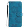 Flower Embossing Pattern Leather Phone Case for iPhone 15 Plus - Blue